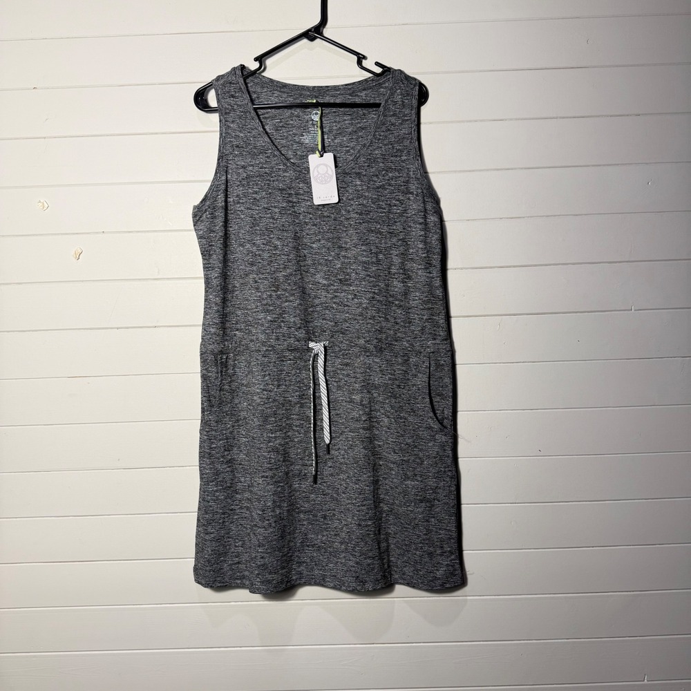 Te Verde NWT Heather Grey Womens Sleeveless‎ Athleisure Pocket Dress Large